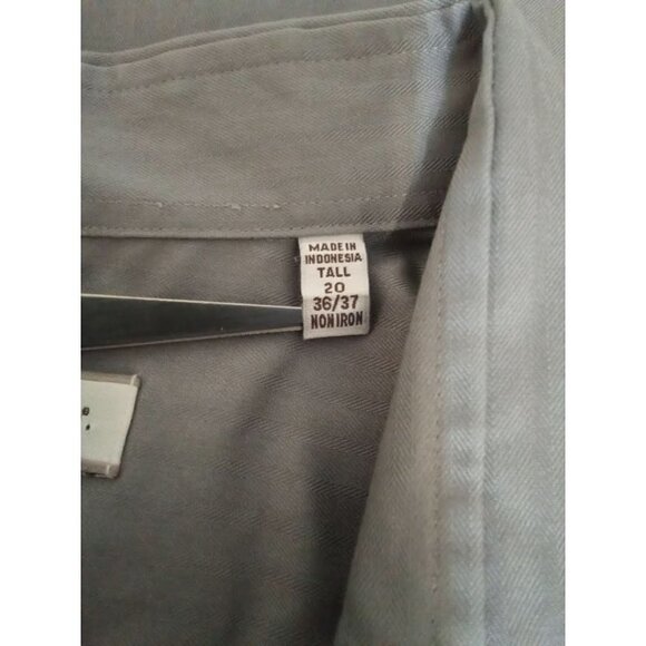 Joseph Abboud Gray Striped Regular Fit Dress Button Down Shirt Neck Sz 20 Tall - Picture 7 of 10